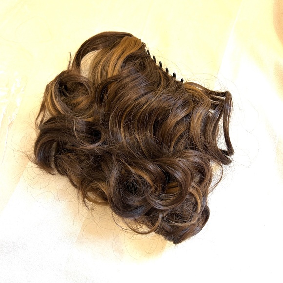 Hair Bun Pony Tail Extensions Messy Wavy Curly Dish  Scrunchie Hairpiece - Picture 1 of 5